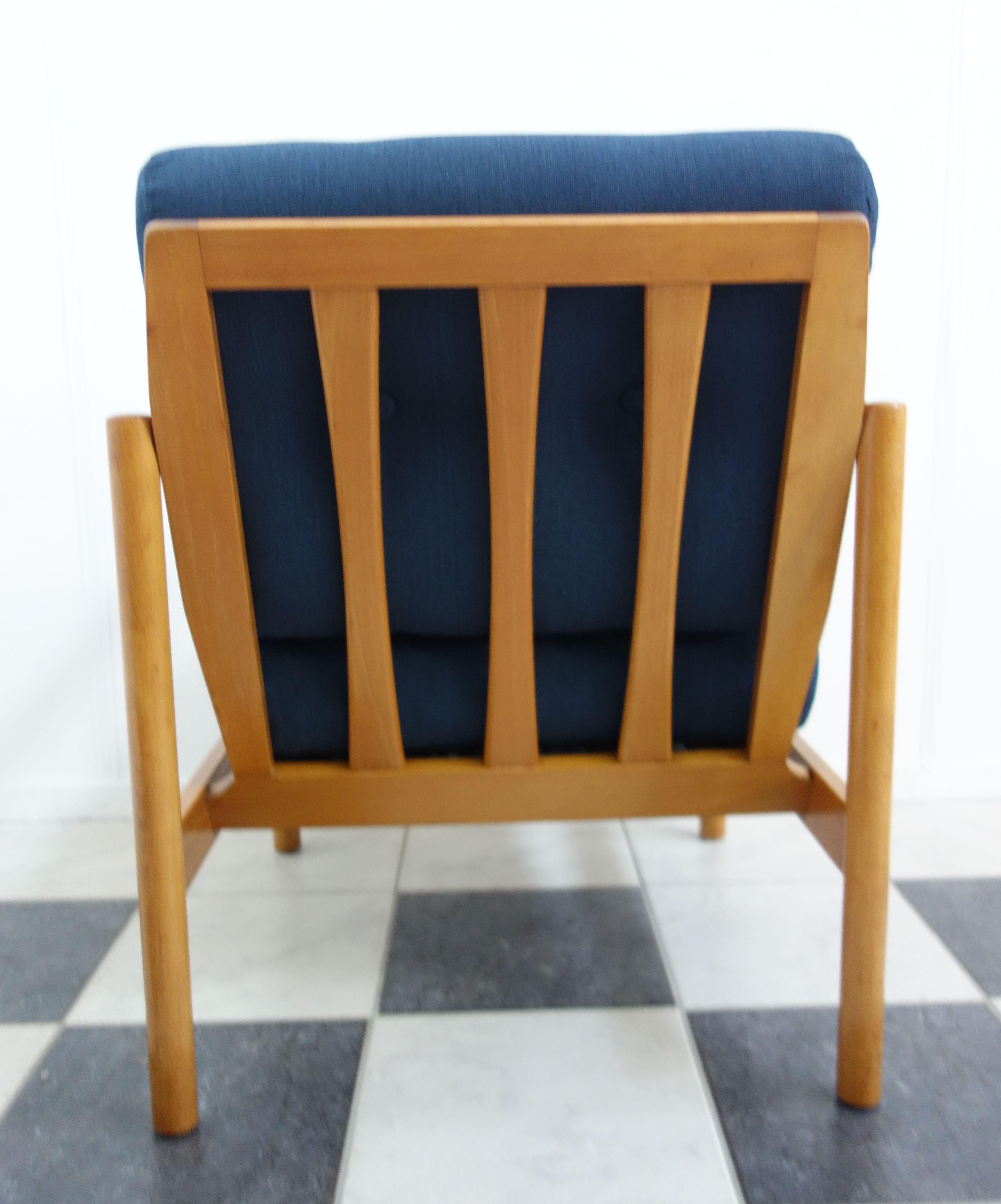 Walter knoll relax armchair 1960s in blue fabric