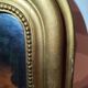 Antique Louis Philippe mirror, 19th century, mercury backing, wooden parquet back.