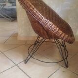 Fauteuil en rotin 1950/1960