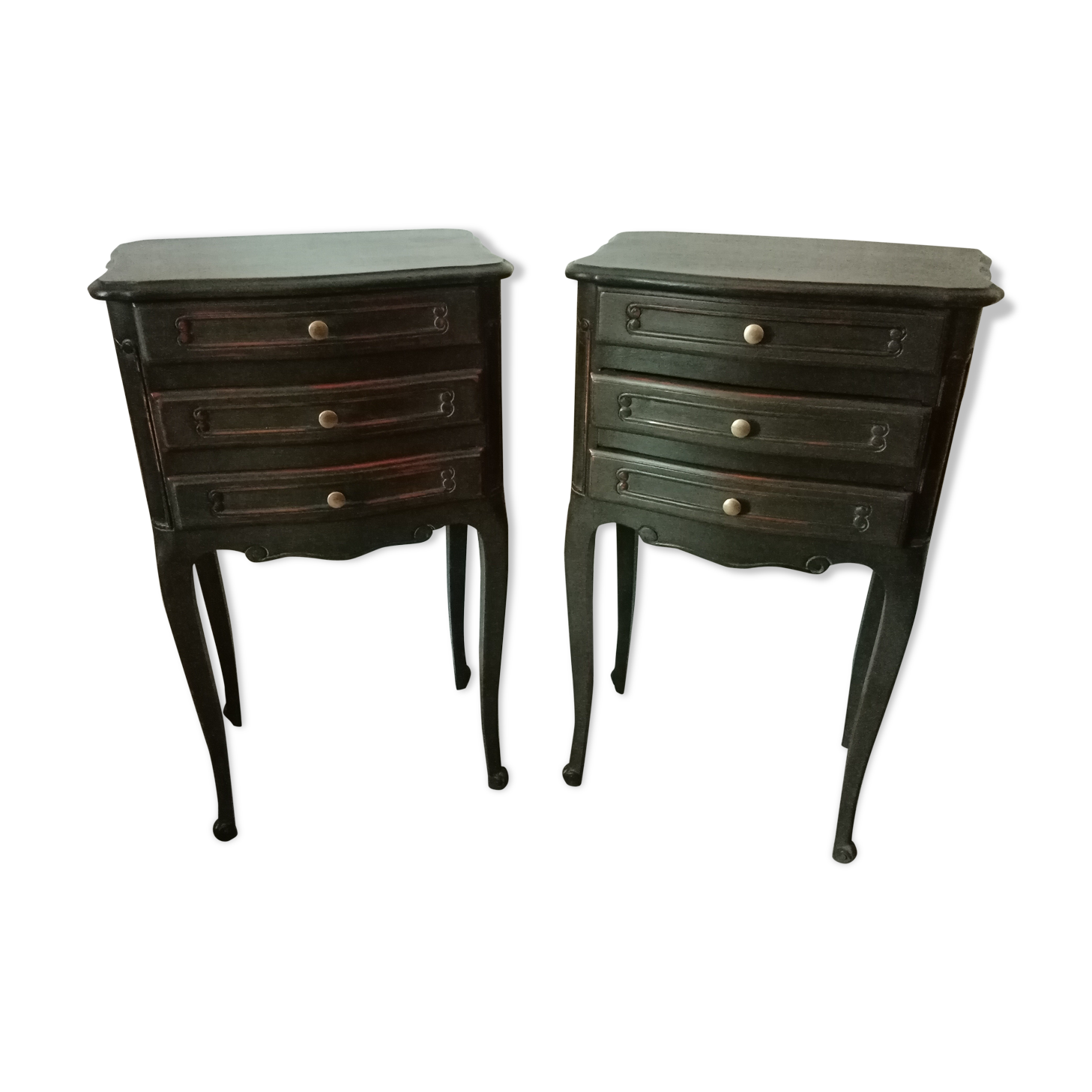 Pair of bedside patina