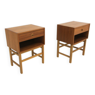 Set of 2 teak bedside tables, Sweden, 1960