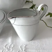 Coffee pot, milk jug and sugar bowl white porcelain