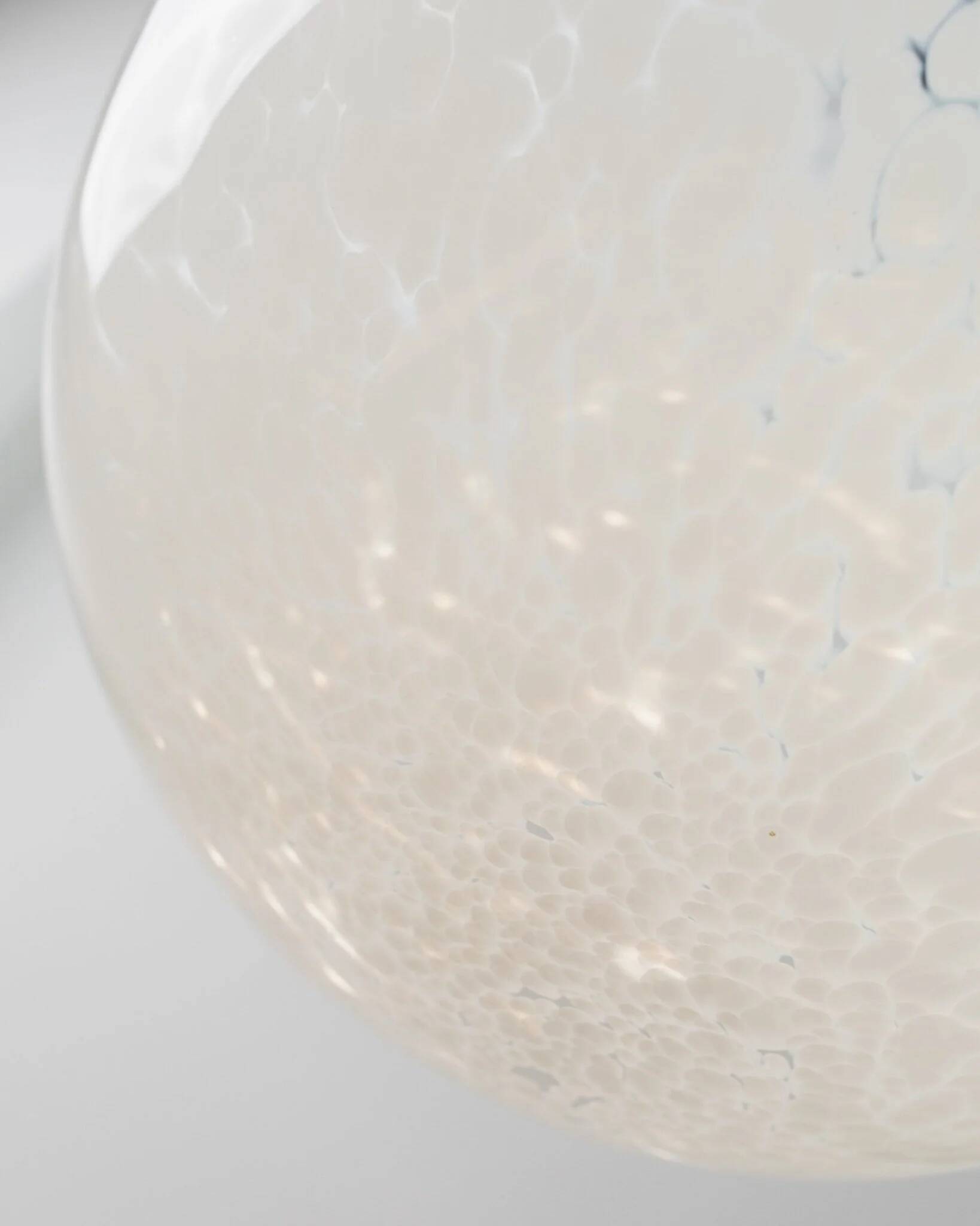 White Murano Glass Globe Pendant Lamp with Chrome Top – 1960s Space-Age, XL Mid-Century Ceiling Light