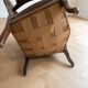 Classic Voltaire Armchair in Wood and Brown Fabric