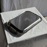 Silver-plated vintage tray with golden handles 29x45