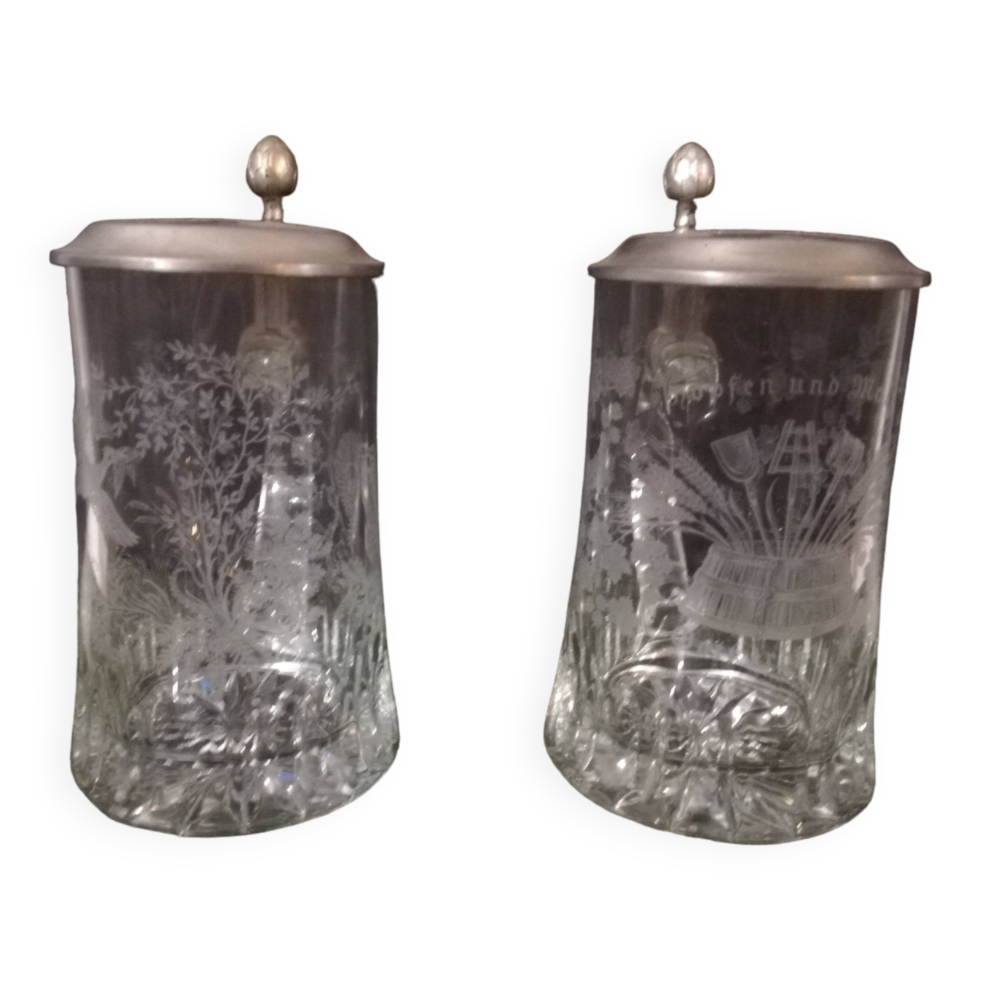 Pair of vintage German beer mugs
