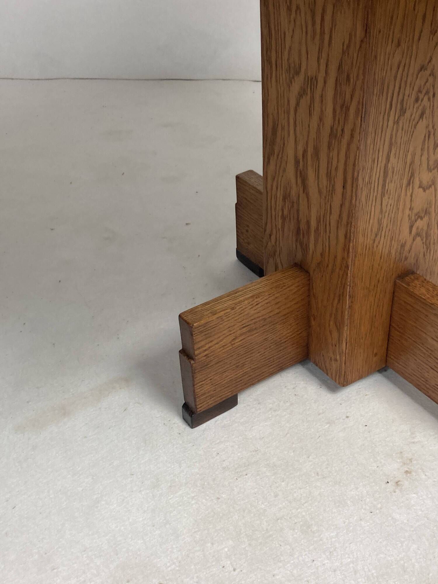 Dutch art deco Amsterdam school oak and coromandel side table, 1930s
