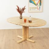 Dining table from the 1980s, solid bleached pine