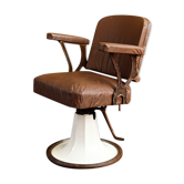 Hairdresser's armchair, early twentieth, enamelled cast iron
