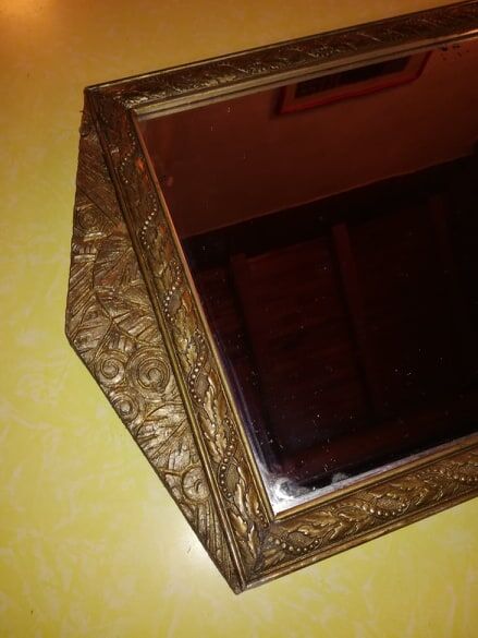 Art Deco gilded wood mirror - 60x35cm