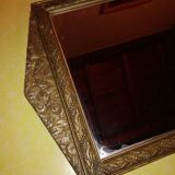 Art Deco gilded wood mirror - 60x35cm