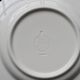 4 vintage bistro style flat plates in blue and white porcelain
