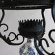 Lustre vintage fer forgé opaline et céramique