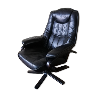 Vintage black leather chair Denmark