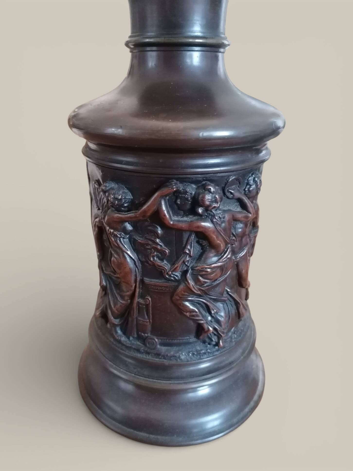 Pair of antique lamp feet - Greek mythology - Bacchanalia