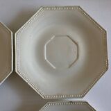 Set of 4 octagonal pearl plates Creil & Montereau 19th
