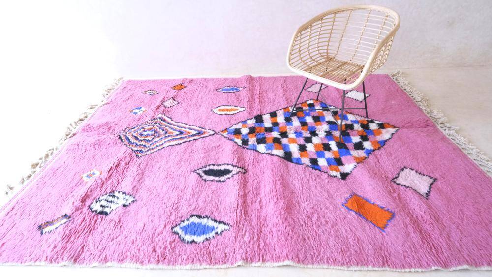 Pink Moroccan Rug - 295 x 207 cm
