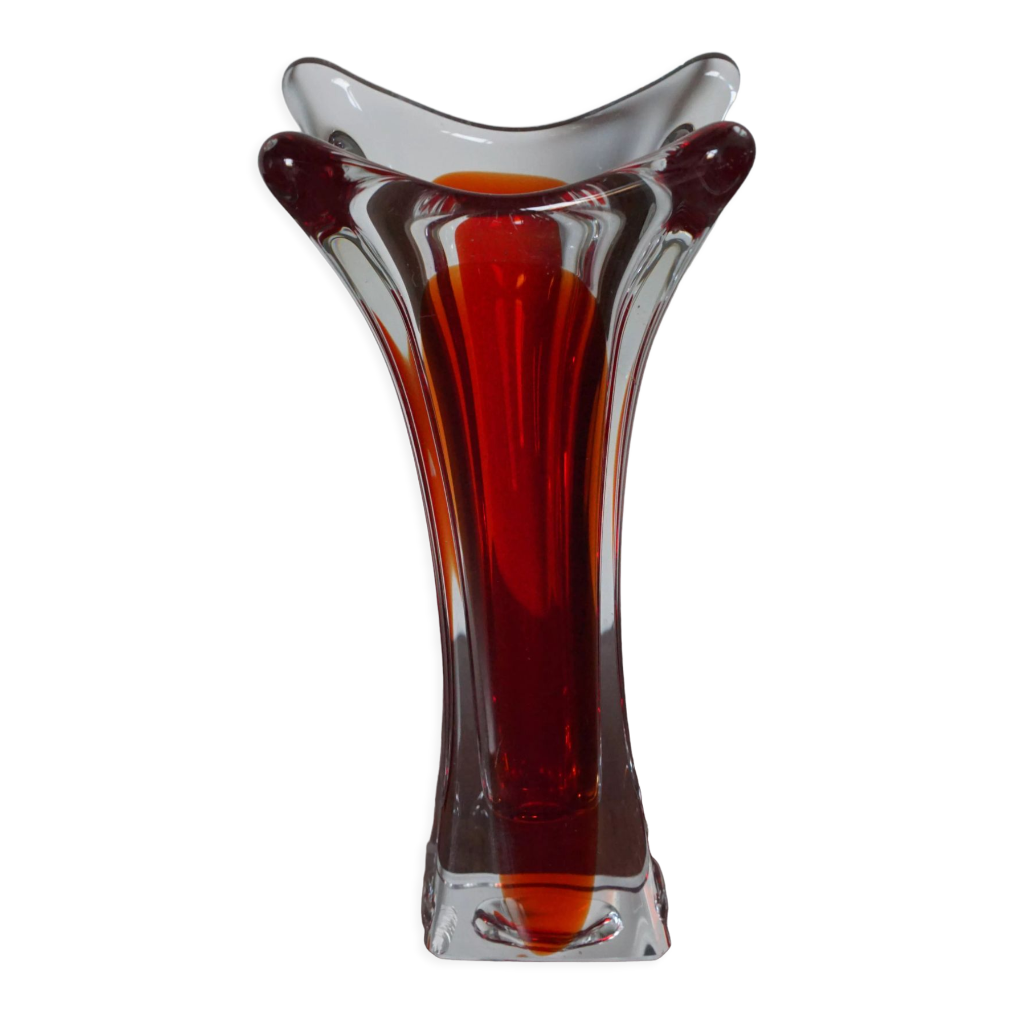 Red background color Murano vase