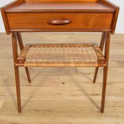 Mid-Century Teak and Rattan Nightstands by Søren Rasmussen, Denmark, 1960s,