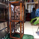 Polynesia handcrafted bamboo shelf/bookcase/side cabinet — vintage TBE