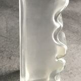 Vase in thick glass with frosted effect stamped by claus josef riedel