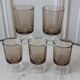 Set of 5 small glasses in smoked glass Made in France 70s