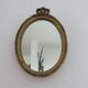 Louis XV-style gold oval mirror 50s - 29x20cm
