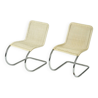 Bauhaus "MR10" chairs by Ludwig Mies van der Rohe, Tecta edition circa 1990