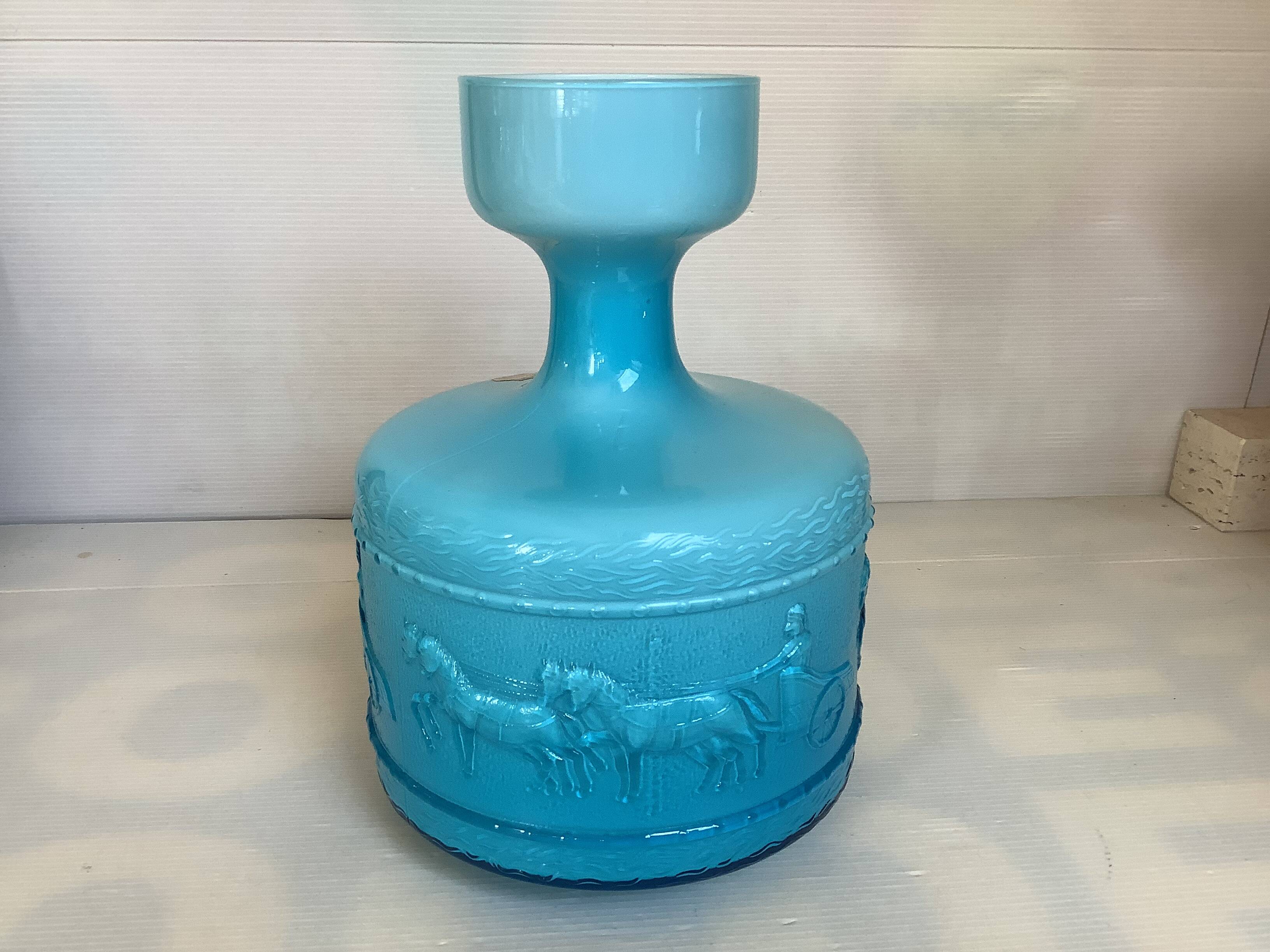 Blue opaline vase Italy