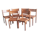 Set of 6 vintage wooden chairs