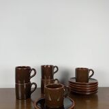 6 coffee cups with saucers, Toreboda Sweden, 1960