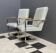 Unique Chrome and grey leather chairs made on demand 1980s