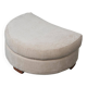 Half-moon pouf in light fabric 1970s vintage modernariato
