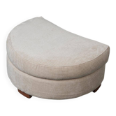 Half-moon pouf in light fabric 1970s vintage modernariato