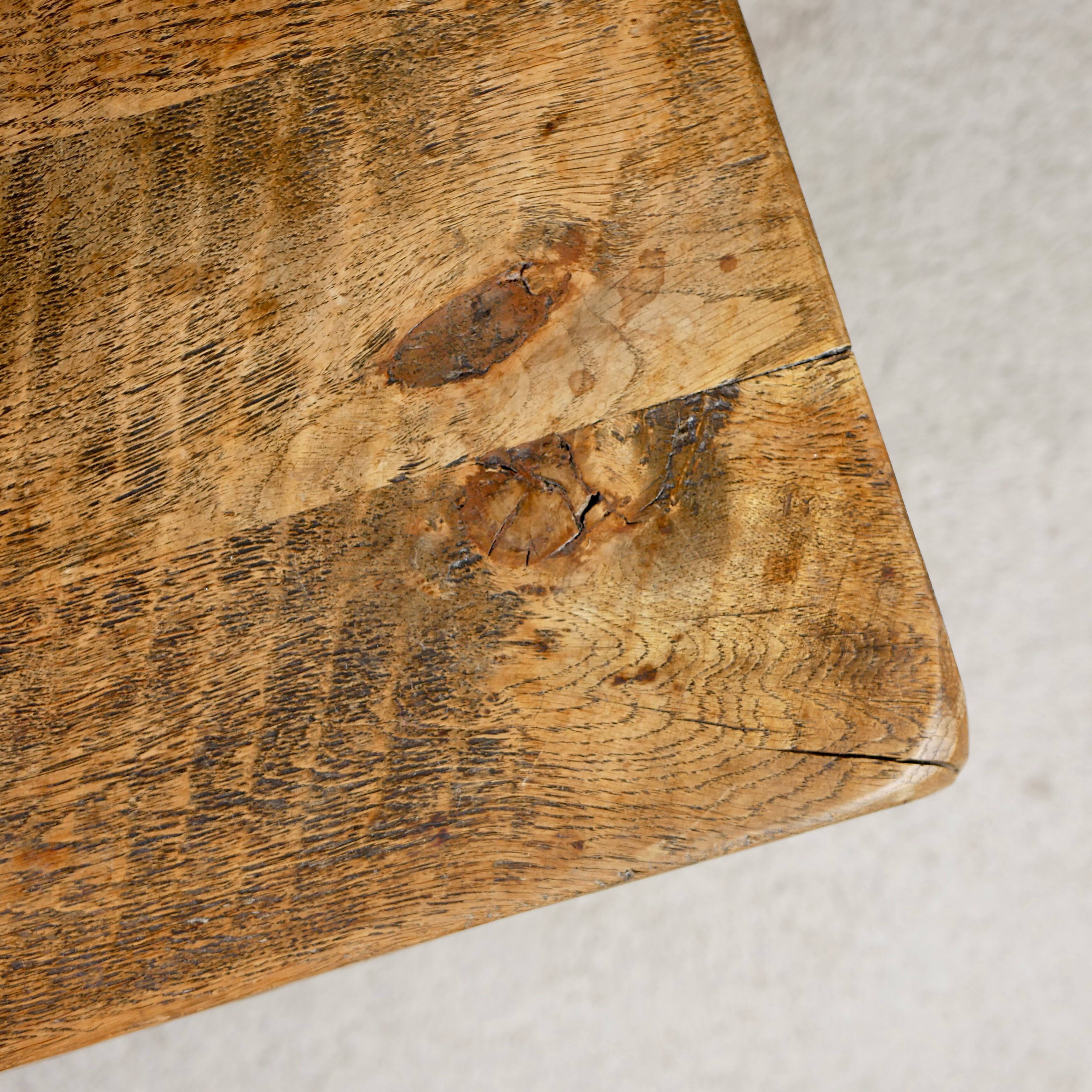Brutalist solid oak coffee table