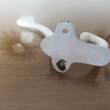 White enamelled cast iron wall hook 30s 40s