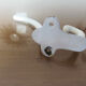White enamelled cast iron wall hook 30s 40s
