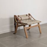 Fauteuil danois avec sangles en toile et cuir, XXe siècle