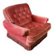 Set de 2 fauteuils vintage vieux rose avec franges