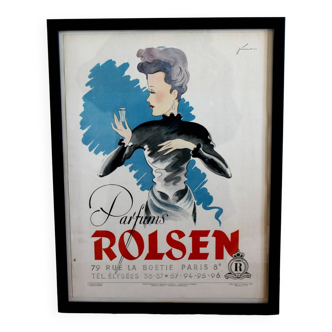 Affiche parfum Rolsen originale 1940 pub