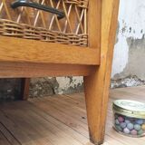 Commode vintage en rotin