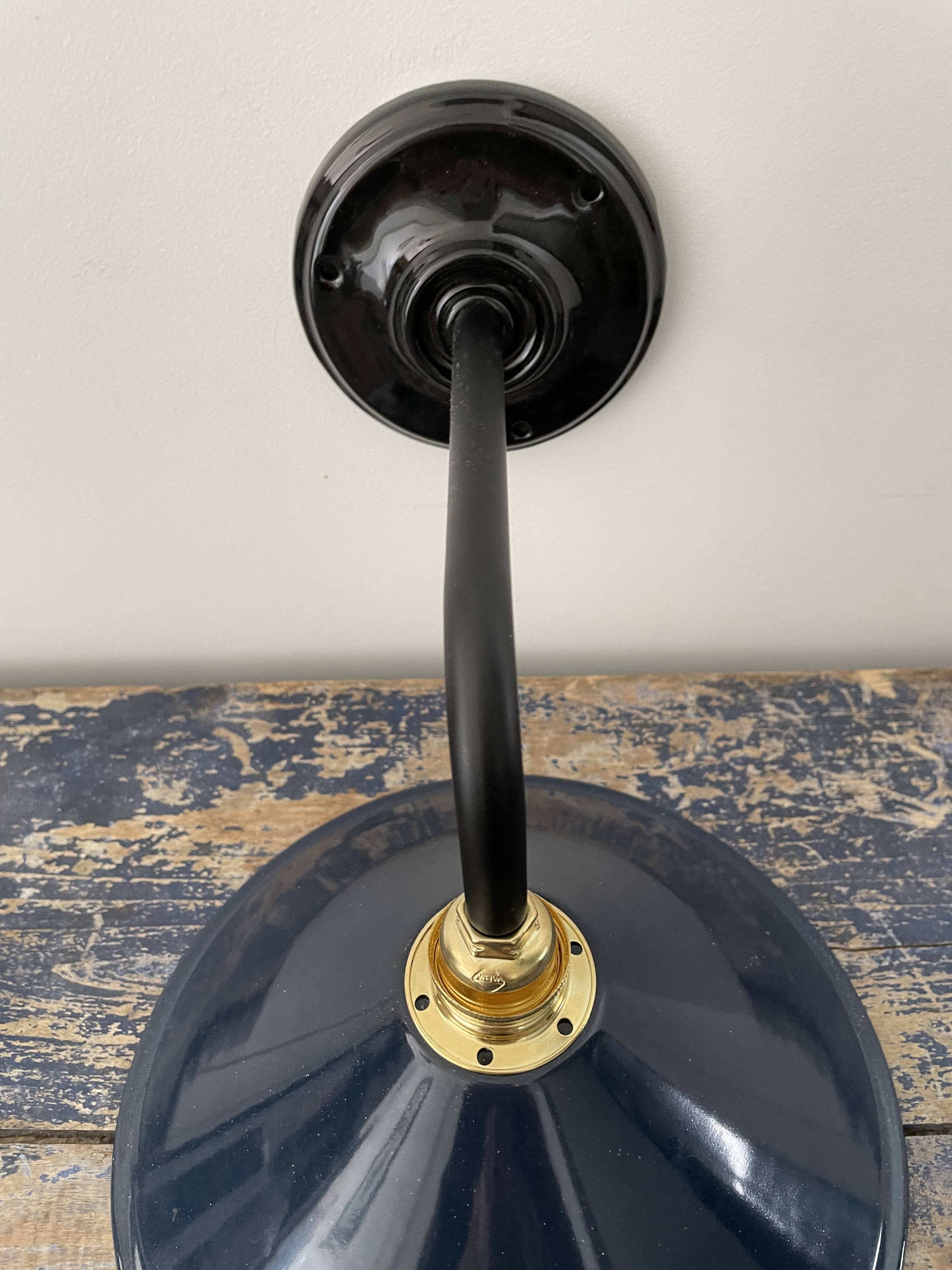 Vintage metal wall lamp electrified to nine
