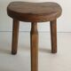 Lot of 2 low stools in solid raw wood