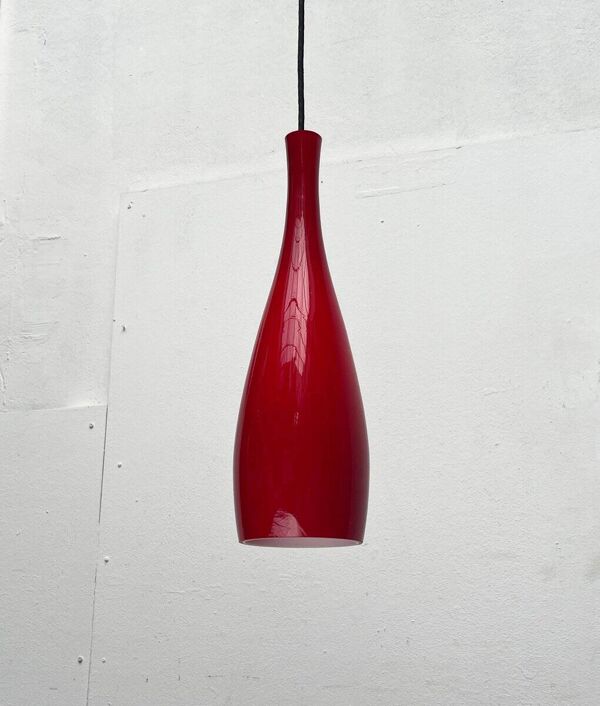 Lampe suspension en verre modèle Bang danoise du milieu du siècle par Jacob E. Bang pour Fog & Mørup et Holmegaard, années 1960