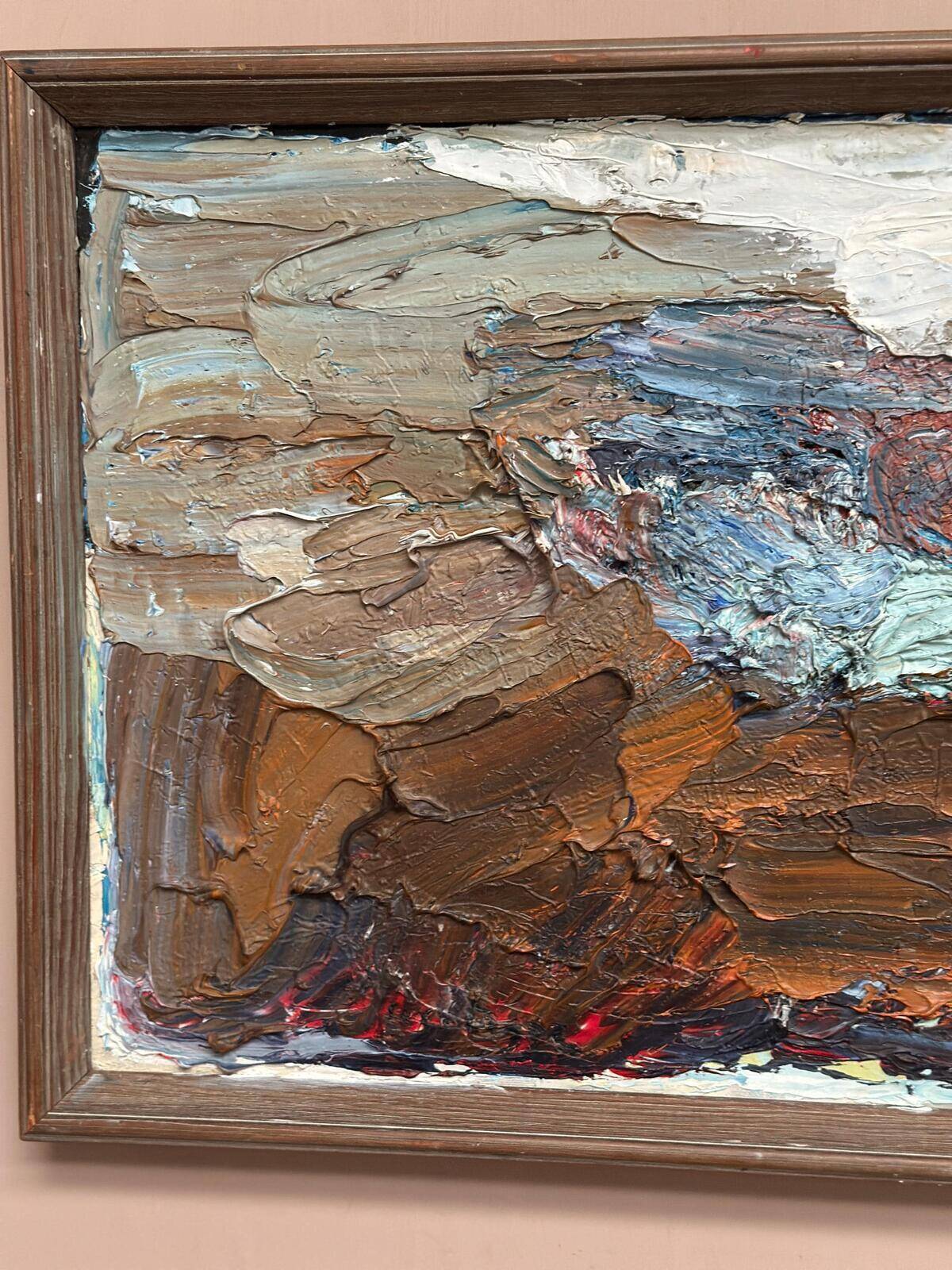 Original Swedish Oil On Canvas – “Abstract Composition” – Vintage & Framed