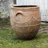 Large turned terracotta jar, 19th century