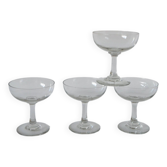 set of 4 large crystal champagne glasses 1920 11 x 10 cm