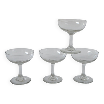 lot de 4 grandes coupes à champagne en cristal 1920 11 X 10 cm