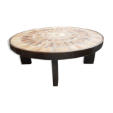 Round coffee table signed capron