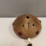 Small ceramic wall lamp (can also be used as a table lamp) space age style. Danish 1970s